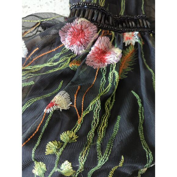 Gigi's Closette Glendale MacDuggal Style Flower Embroidered A Line Dress Size 6 - Picture 8 of 10